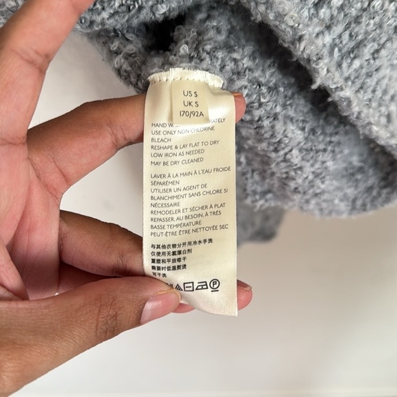 Free People BFF Cowl Neck Nubby Knit Pullover Sweater in Heather Gray Sz small - Picture 3 of 9